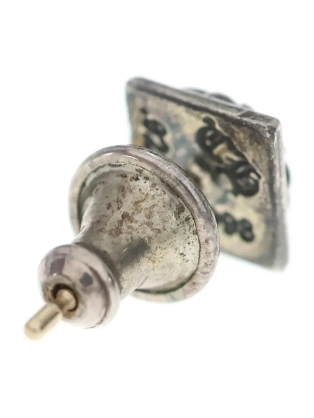 Chrome Hearts Stud Pyramid Pls Earrings Silver